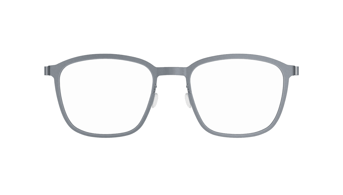 Lindberg Strip Titanium eyeglasses in grey representing titanium versus acetate frame material comparison